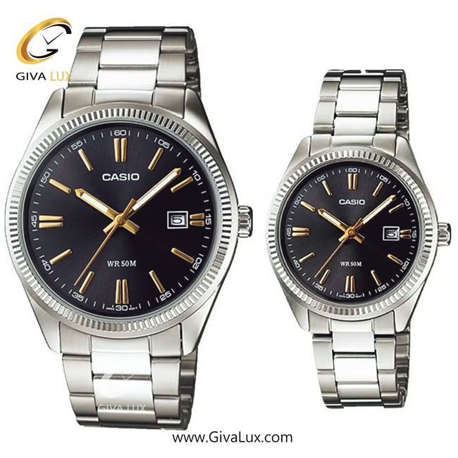 ساعت مچی اورجینال ست کاسیو Casio نقره ای | نقره ای| مشکی| کد رفرنس زنانه: LTP-1302D-1A2VDF، مردانه: MTP-1302D-1A2VDF